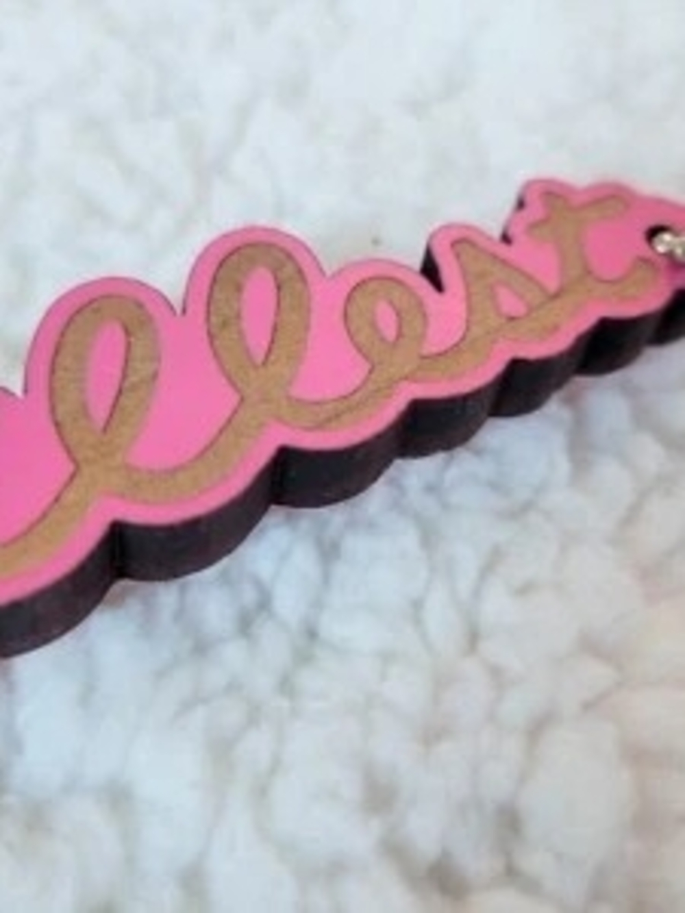 ILLEST Wood Keychain Pink decorative accessory jdm racing drift key chain